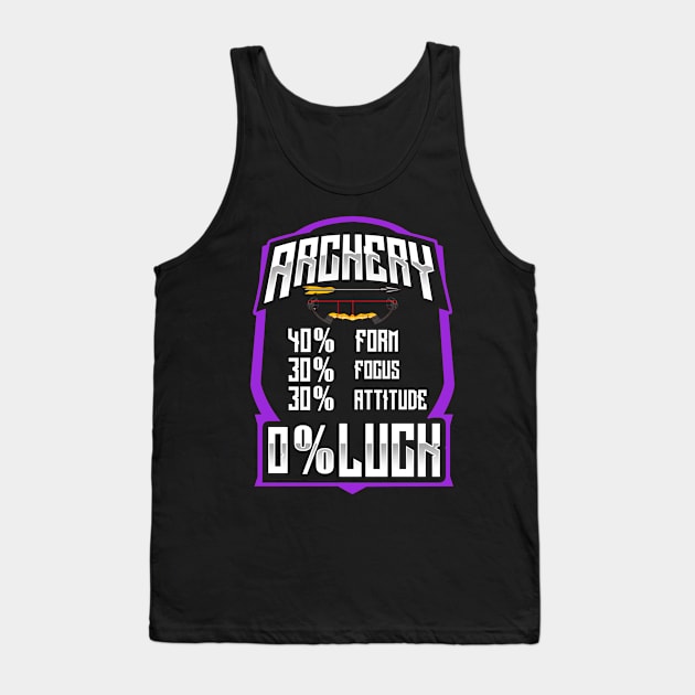 Archery Archer 40% Forn 30% Focus 30% Attitude 0% Luck Tank Top by E